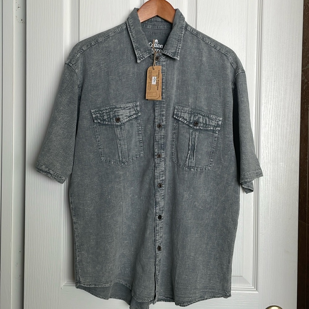 NWT - Cotton Natural - Stonewashed Gray s/s shirt